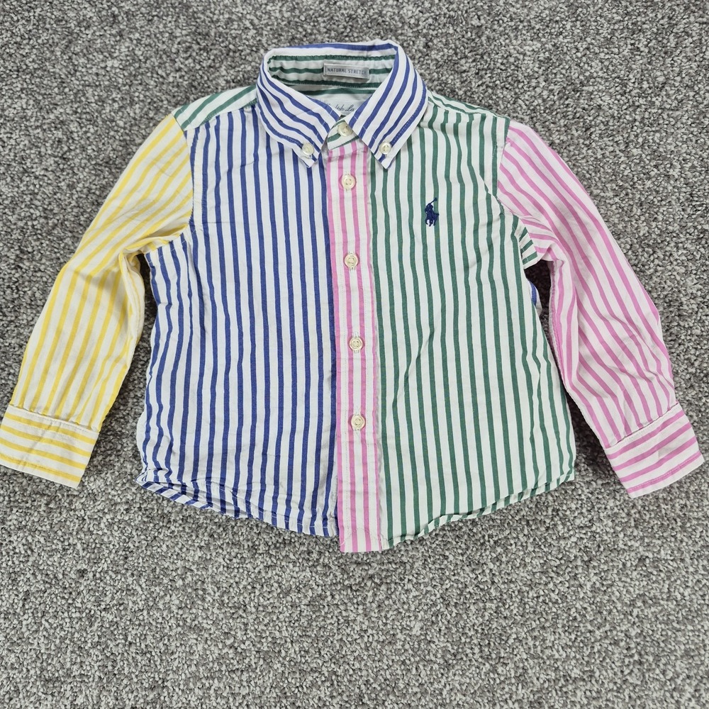 Ralph Lauren Multi-Color Striped Button-Down Shirt (Blue, Green, Pink, Yellow)
